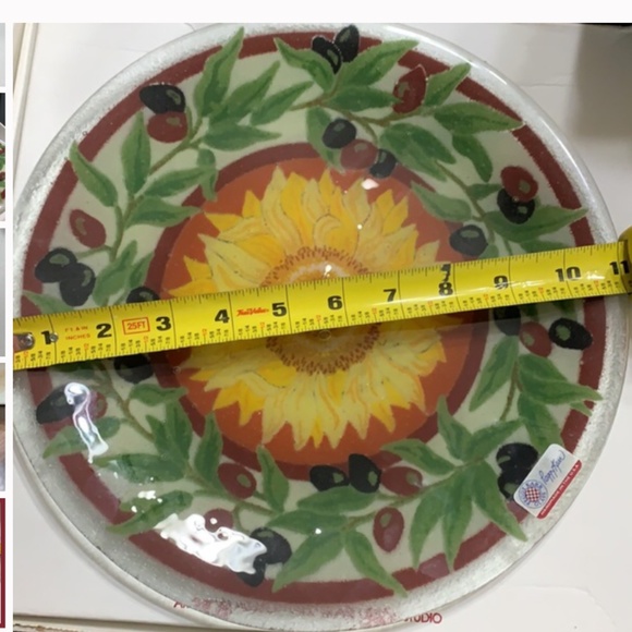 Host Pick (WOW) RARE Vintage Beautiful “Tuscany” Peggy Karr Glass Plate Art - Picture 9 of 10